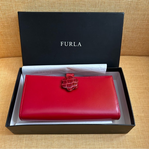 Furla Handbags - Furla Bloom Wallet Red Leather
